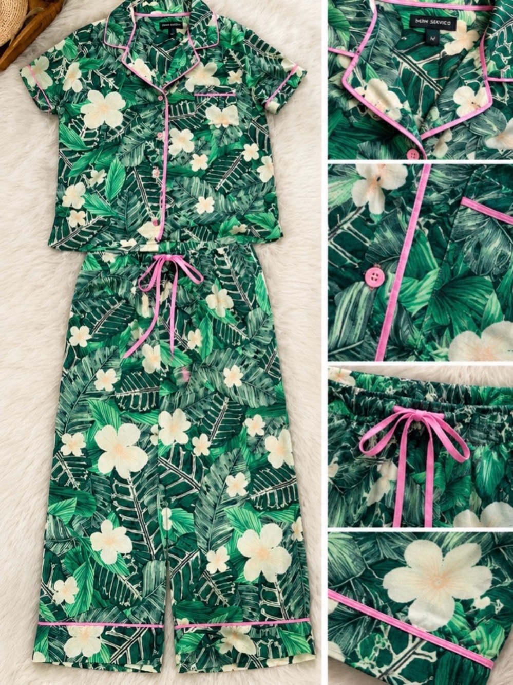 Room Service Tropical Flare Capri Pajamas.